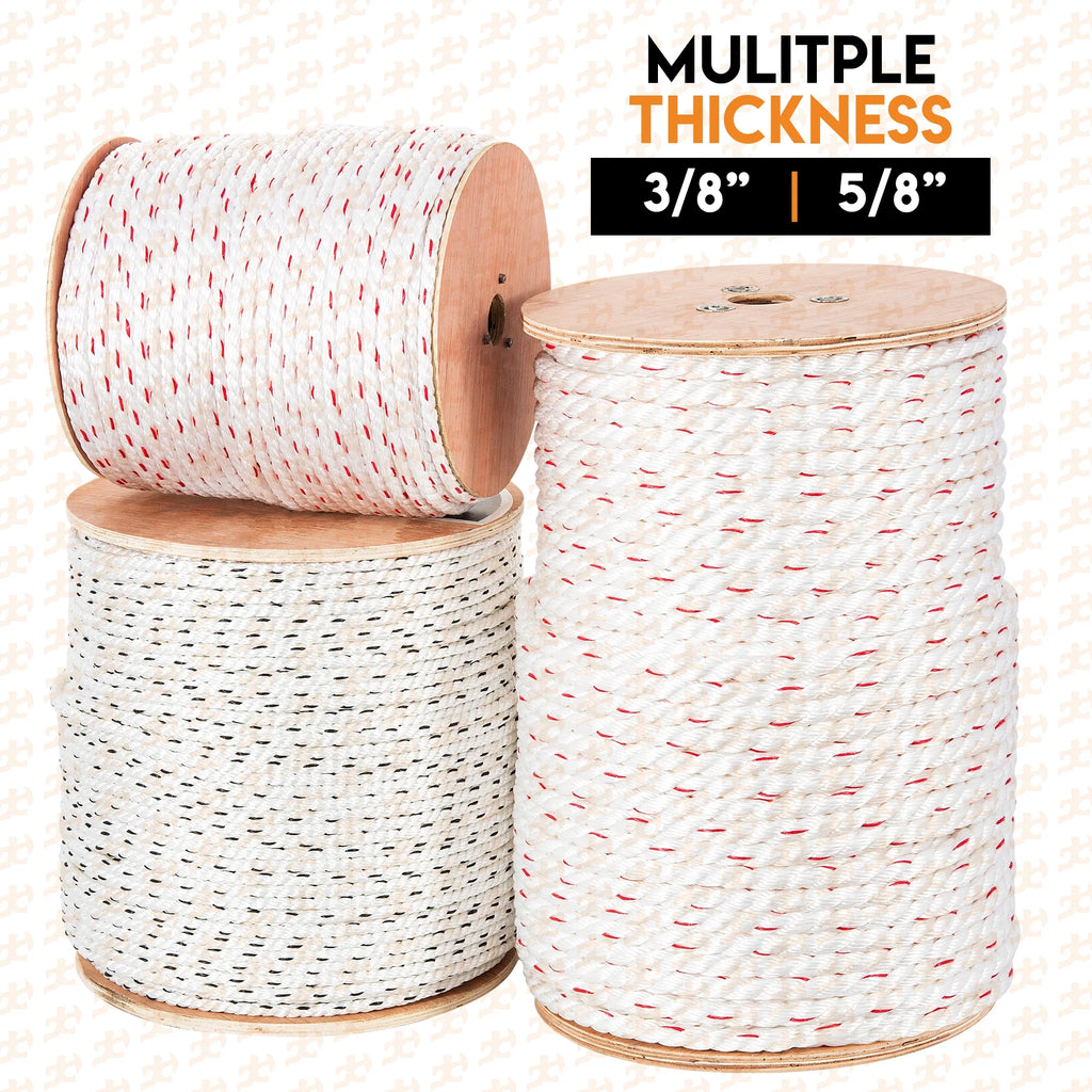 3 Strand Safety Rope 3/8 In. x 600 Ft. UV Coated Polypropylene Rope Z227983