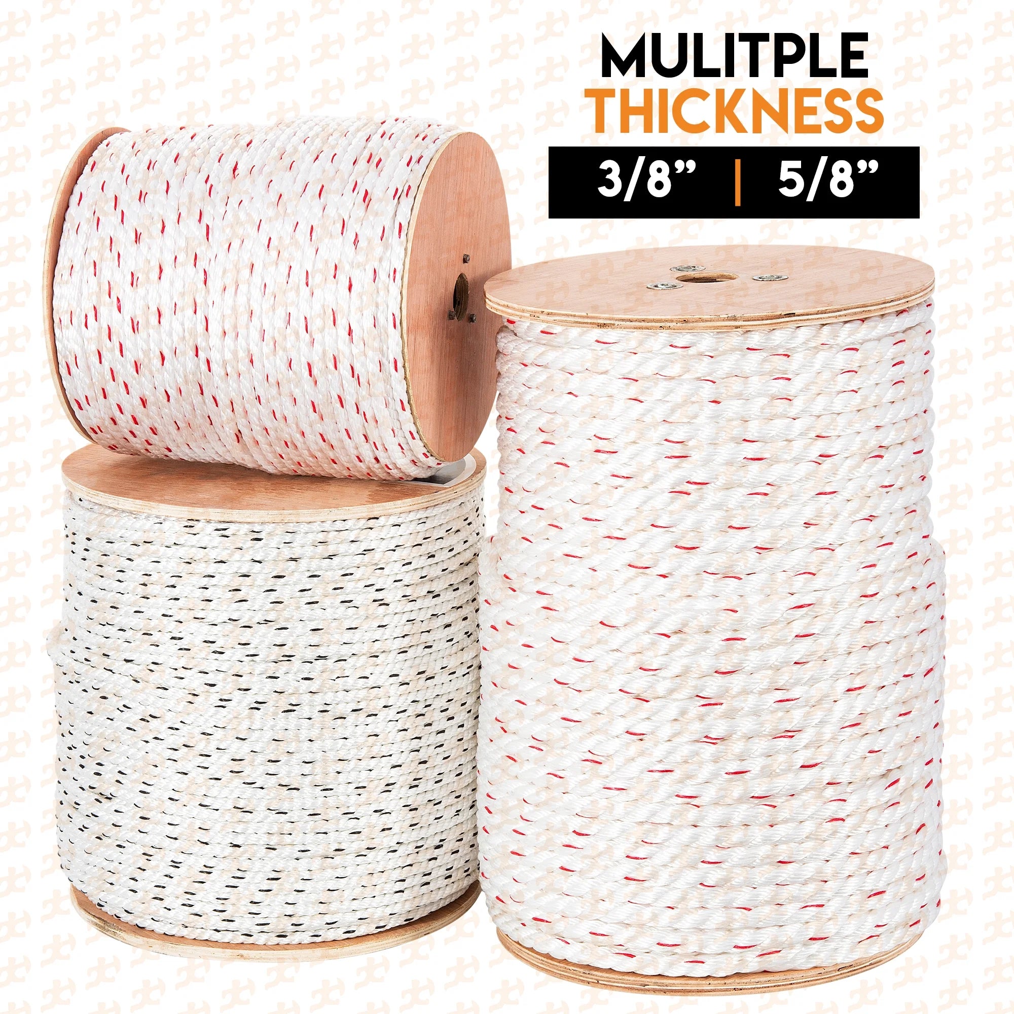 3 Strand Safety Rope 3/8 In. x 600 Ft. UV Coated Polypropylene Rope Z227983