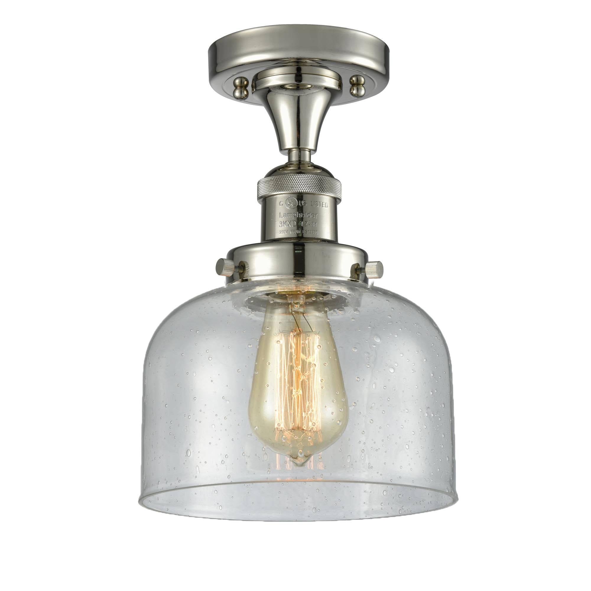 Large Bell 1 Light Semi-Flush Mount C39217