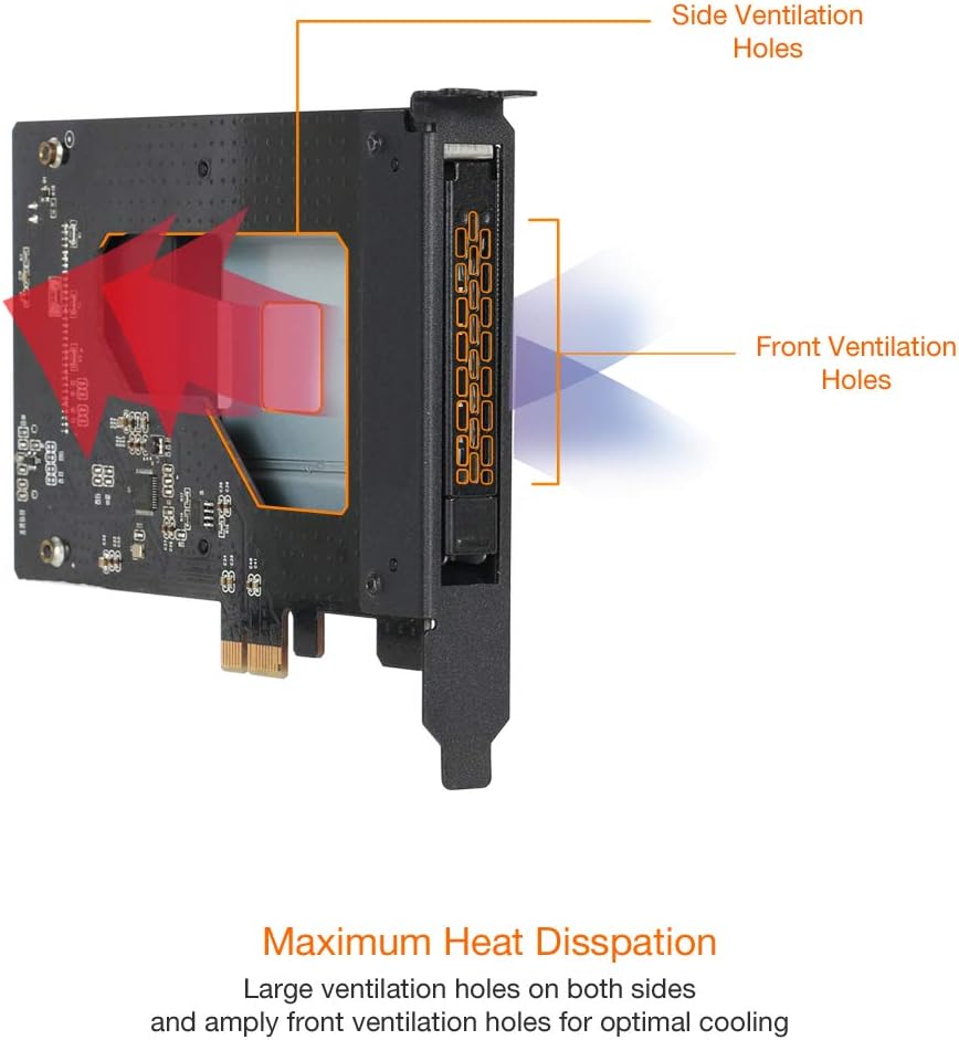 2.5" SATA SSD/HDD to PCIe 2.0 x1 Hot-Swap Mobile Rack for PCIe Expansion Slots, Pack of 2 N6073