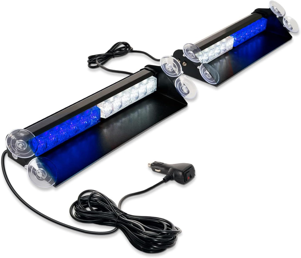 2 in 1 Dash Strobe Lights 2x14 inch 24LED Safety Hazard Warning Lights Pack of 2 R954963