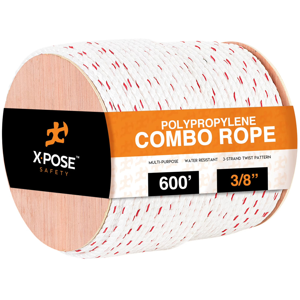 3 Strand Safety Rope 3/8 In. x 600 Ft. UV Coated Polypropylene Rope Z227983