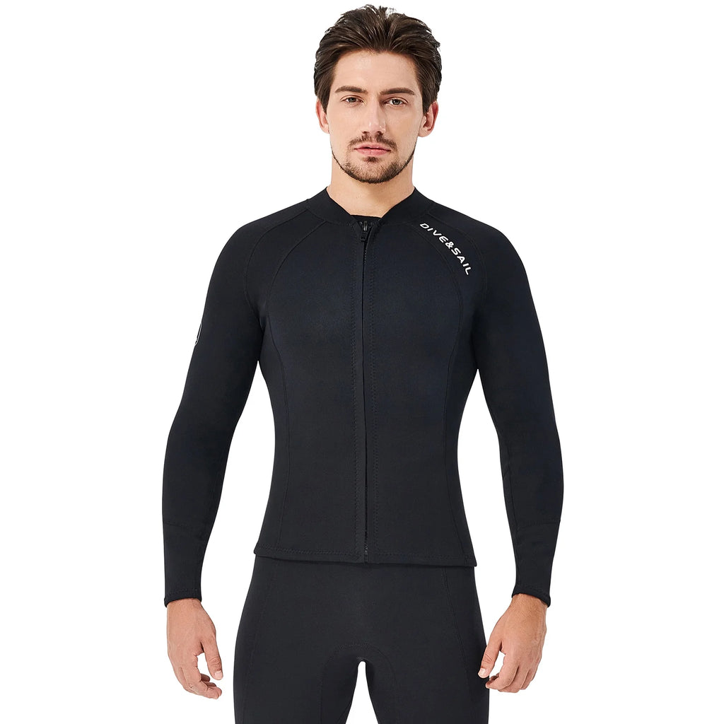 2mm Neoprene Front Zipper Wetsuits Jacket Long Sleeves Wetsuit U759