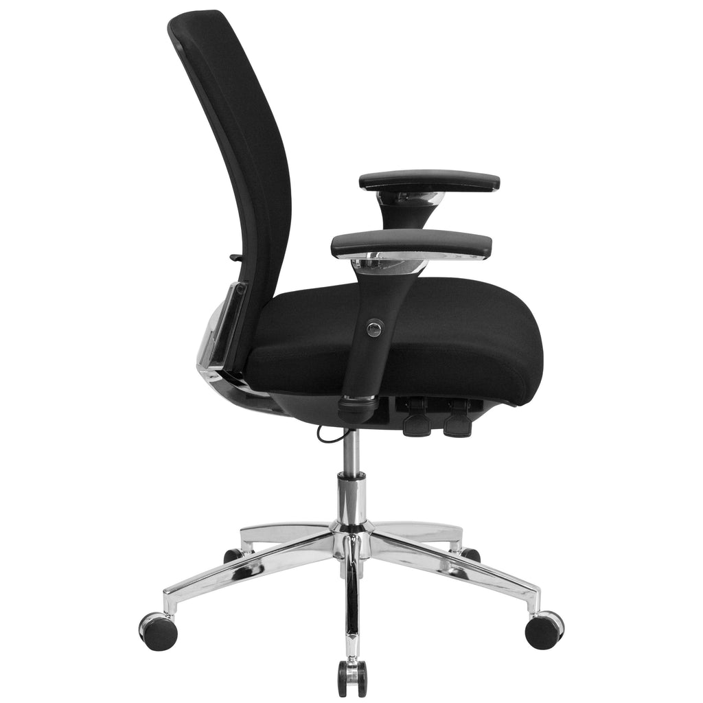 Black Fabric Ergonomic Office Chair with Seat Slider K861