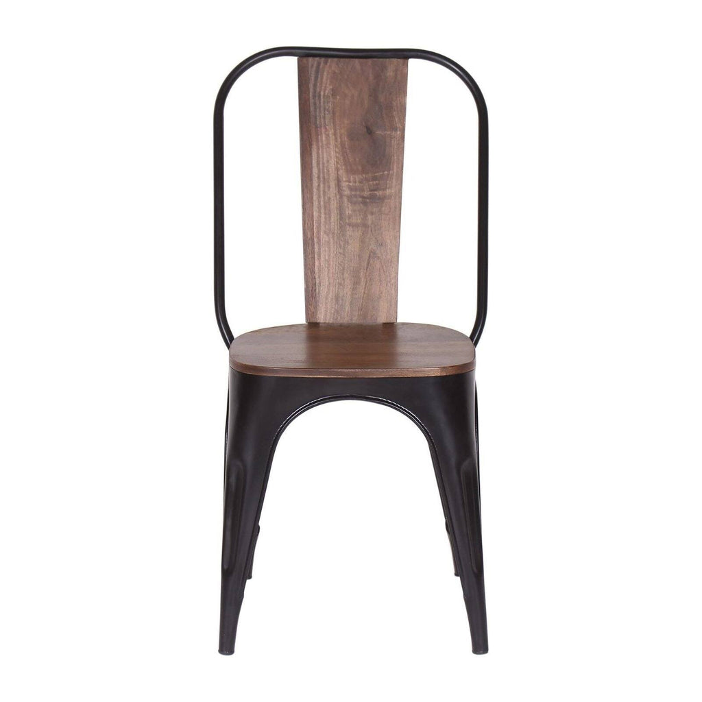Industrial Iron Mango Wood Side Dining Chairs (Set of 2) Brown P11658