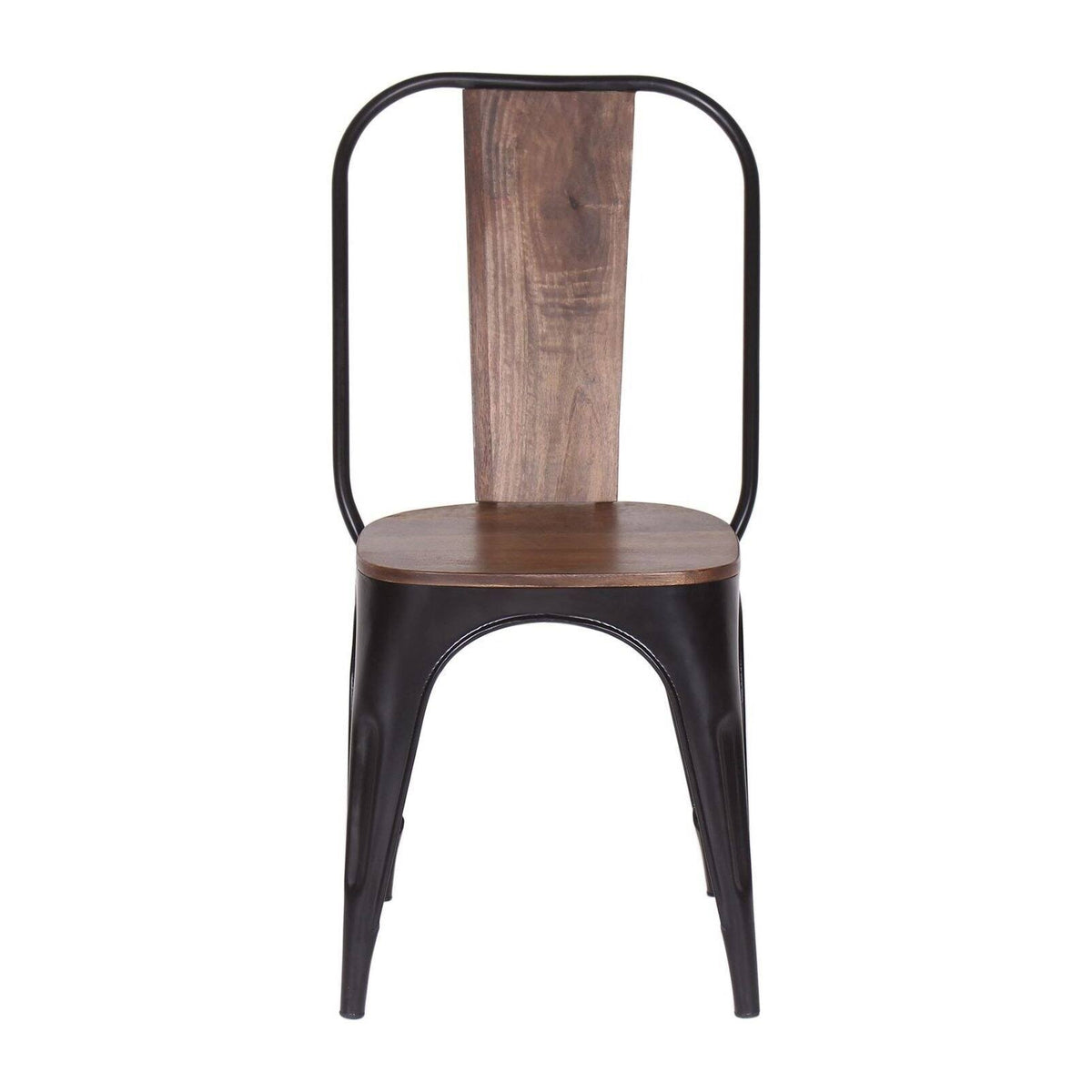 Industrial Iron Mango Wood Side Dining Chairs (Set of 2) Brown P11658