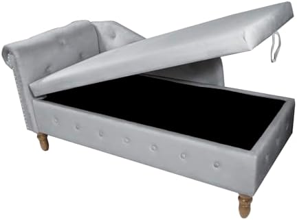 Velvet Chaise Lounge Chair with Button Tufted and Lumbar Pillow H24853