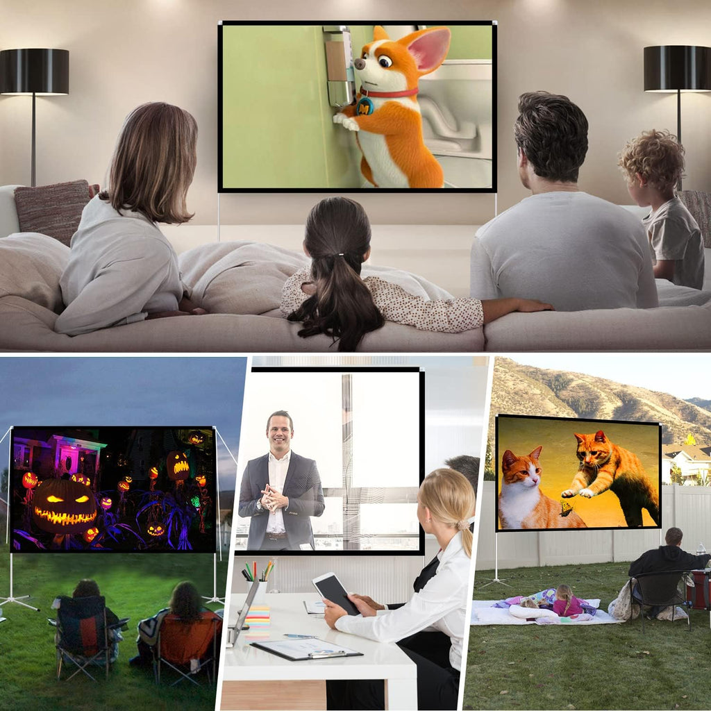 100 Inch 16:9 Portable Projector Screen with Stand and Carry Bag A313