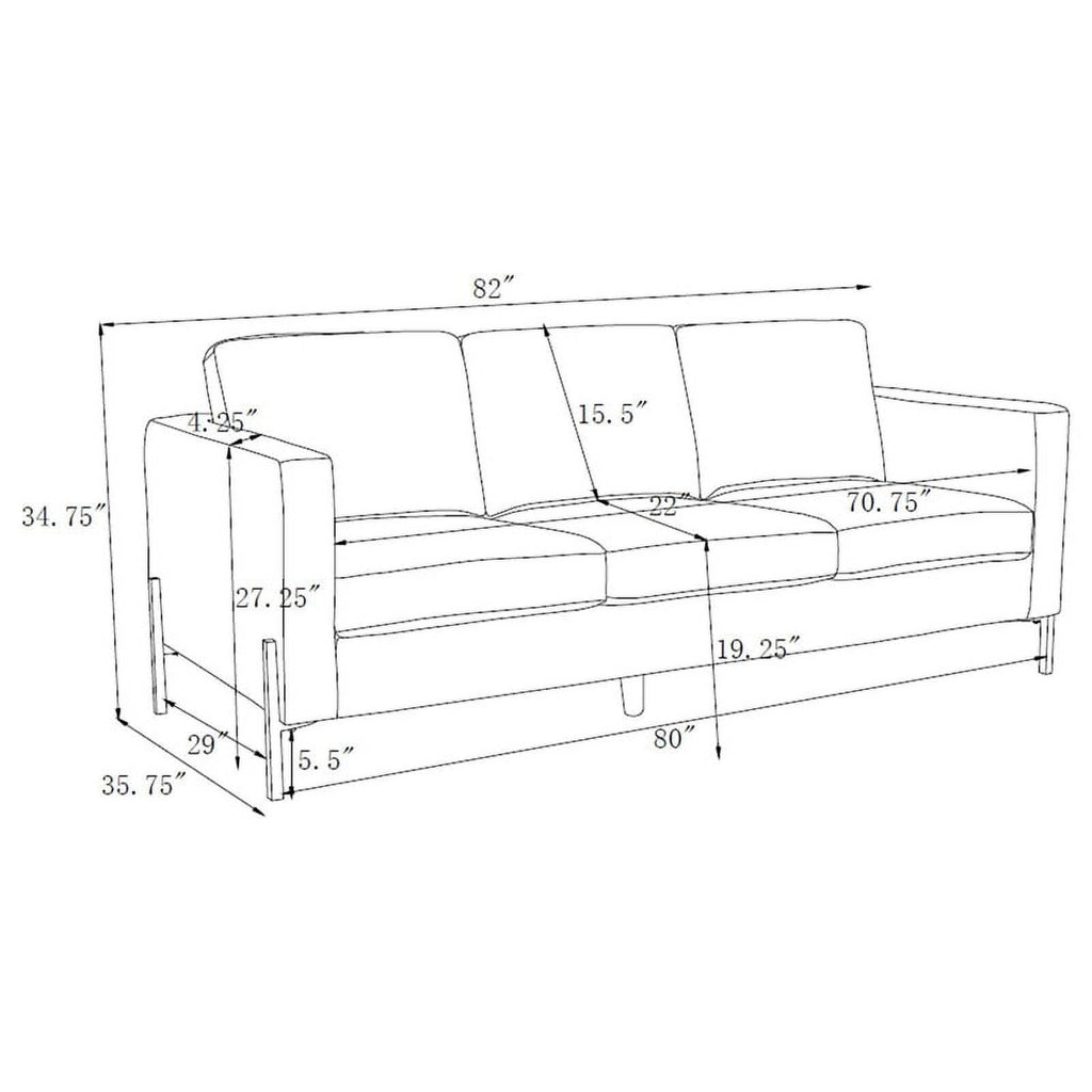 Sage Upholstered Fabric Sofa with Track Arms I3378