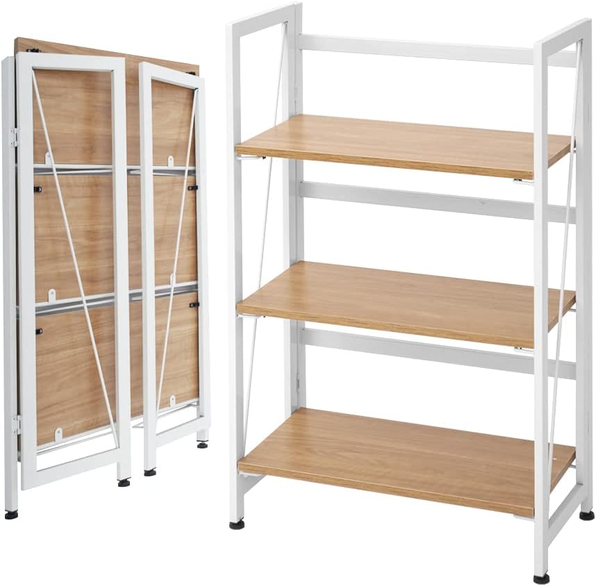 5-Tier Tall Bookcase, Industrial Style Bookshelf, Rustic Brown Z76212