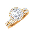 18K Yellow Gold Moissanite Wedding Ring Set, US 5.50 P6052