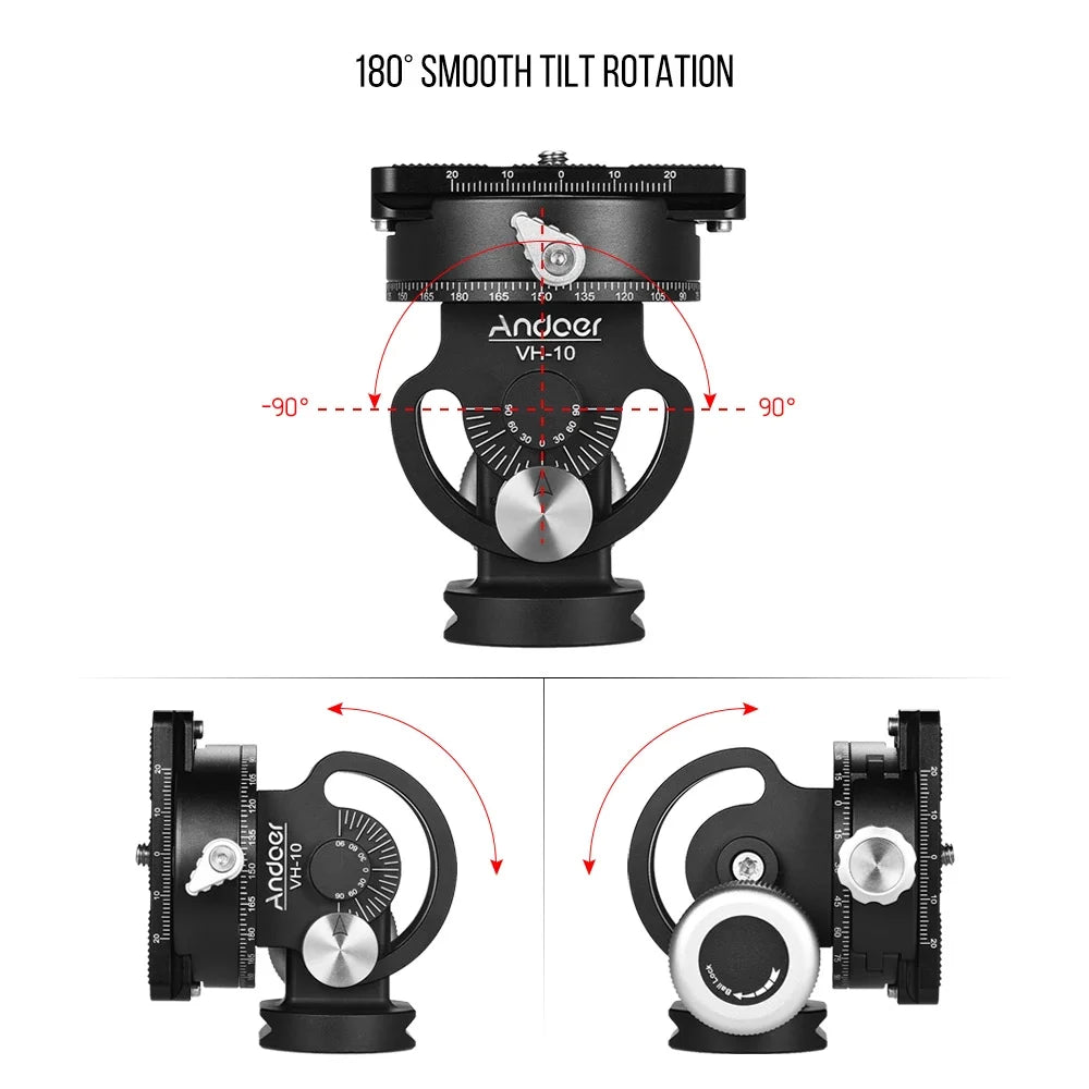 2 Way Pan/Tilt Tripod Head with Quick Release Plate H568