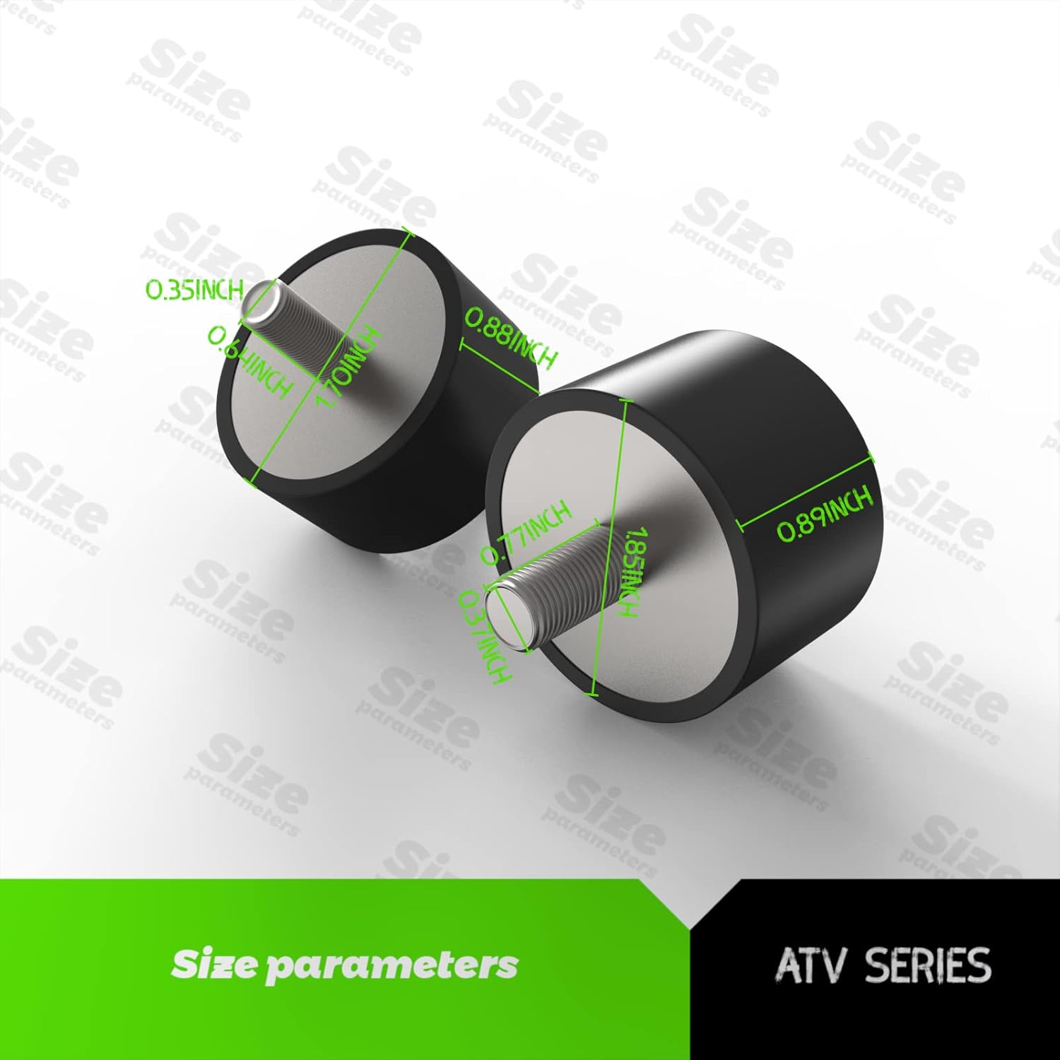 Engine Rubber Motor Mount Kit, Front and Rear Mounts, Pack of 2 L358945