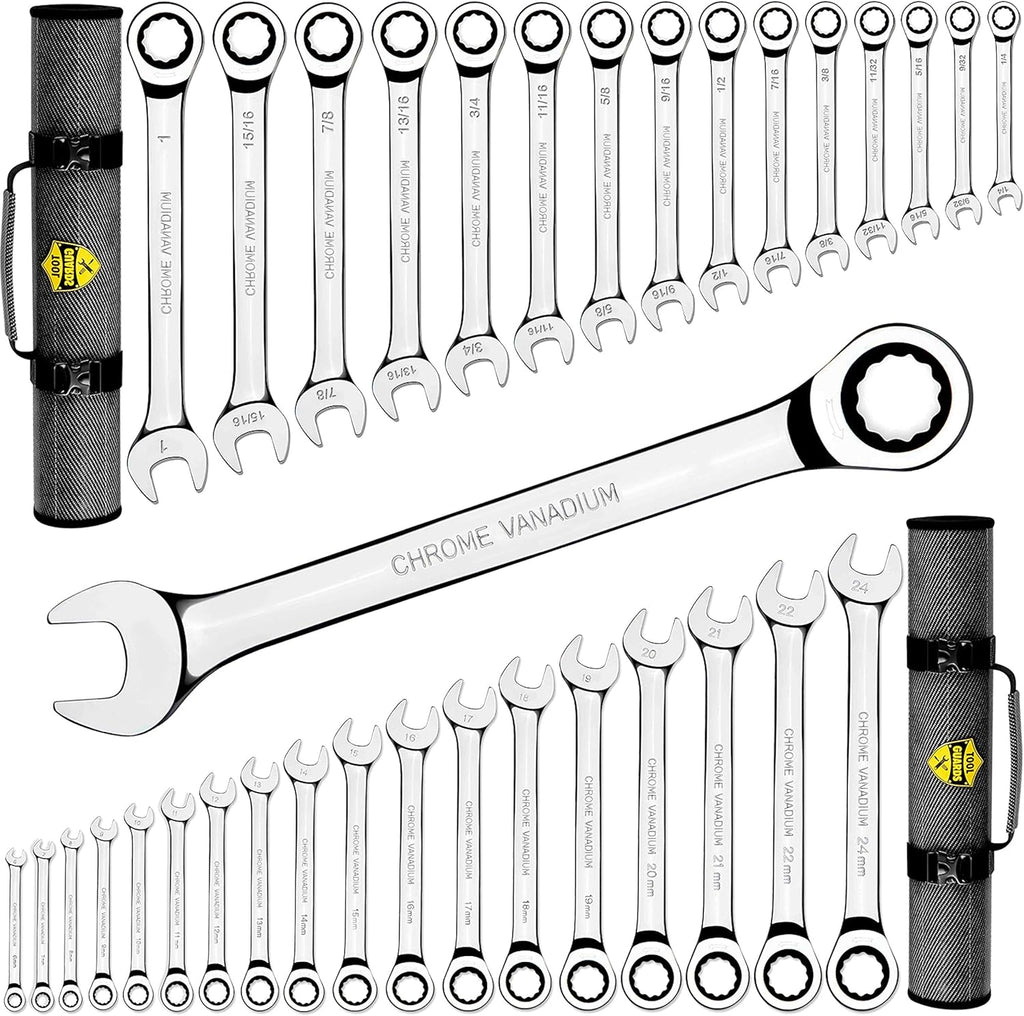 33pcs Ratcheting Wrench Set Metric and Standard T822