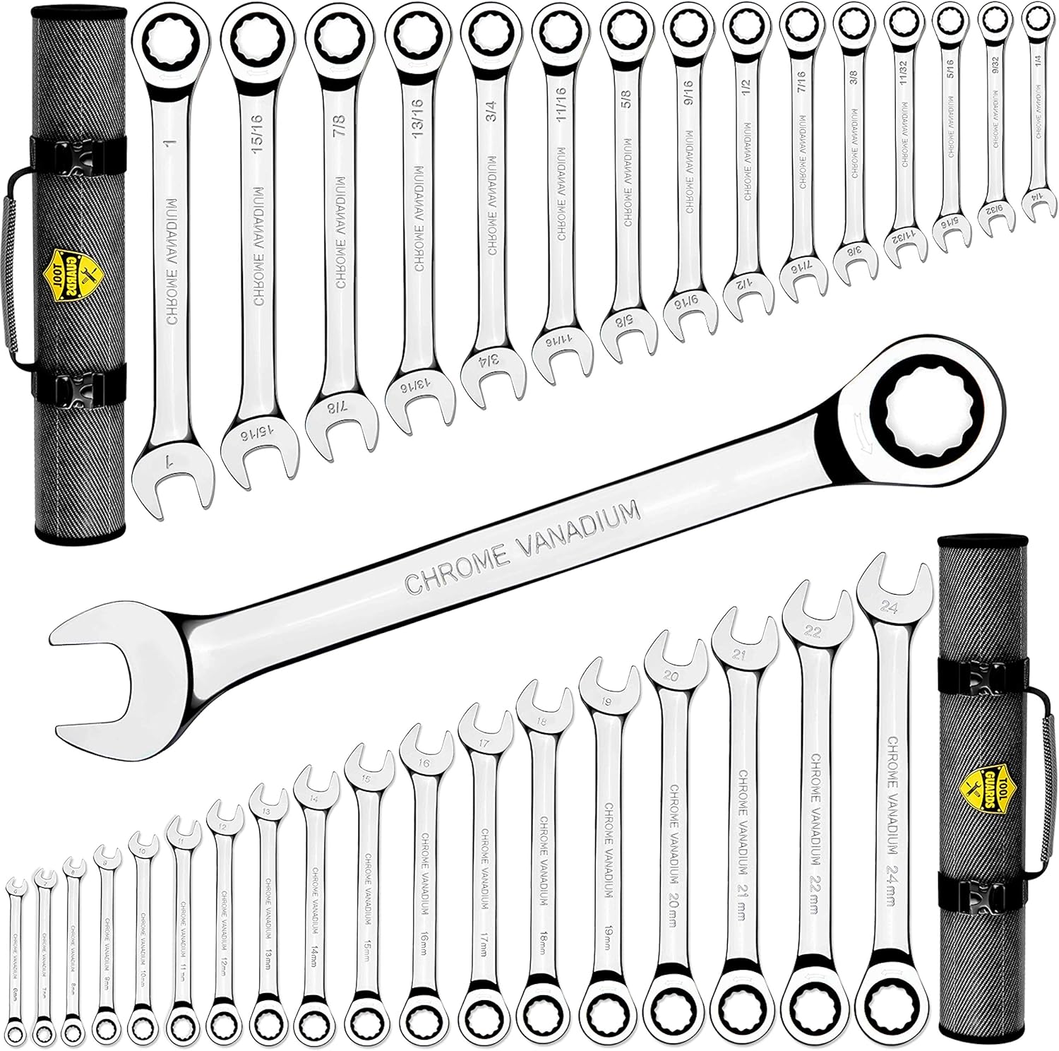 33pcs Ratcheting Wrench Set Metric and Standard T822