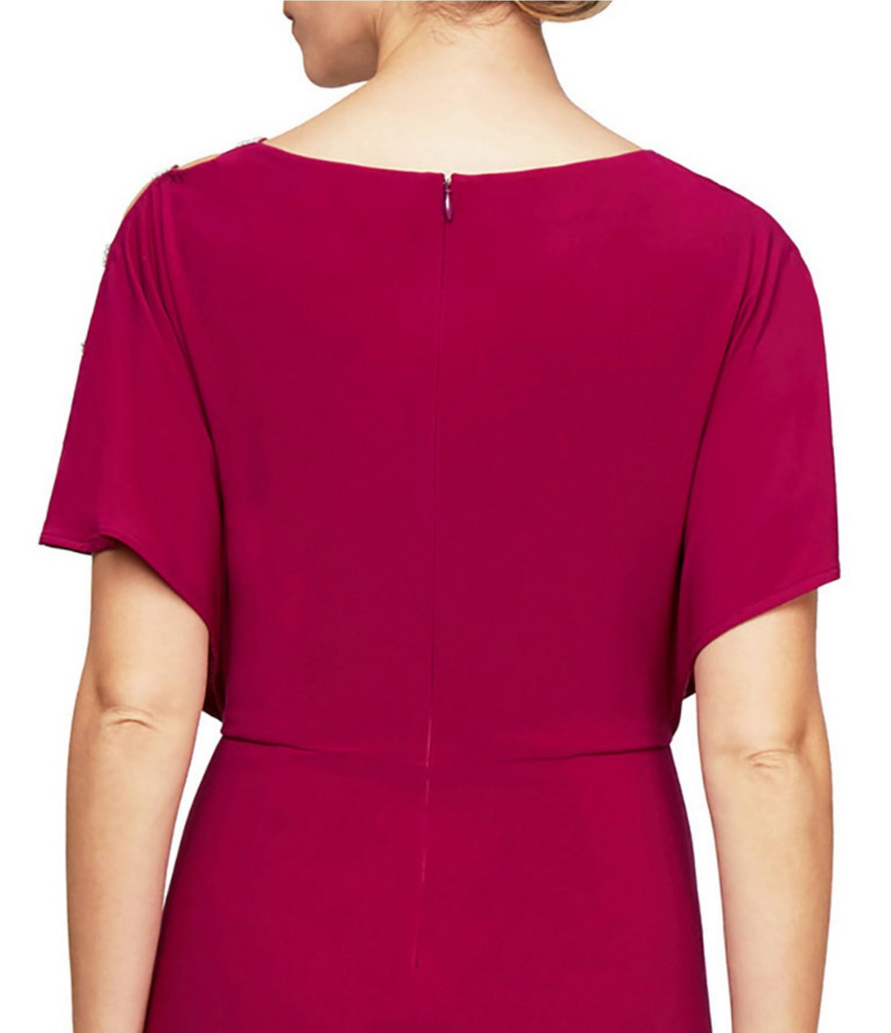 Embellished Sleeve Knot Front Gown - Pink - 6 B333609