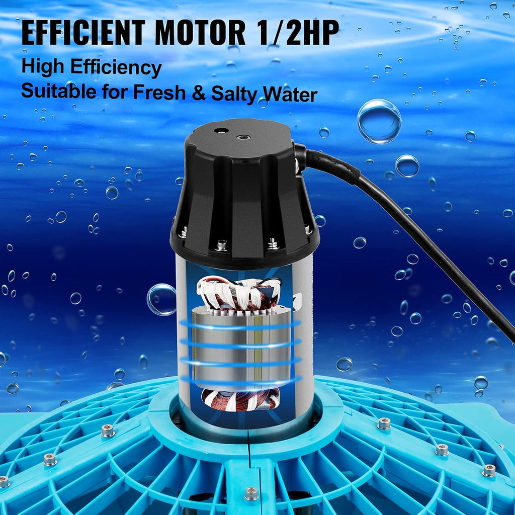 Lake Fountain with 110V 1/2 HP Motor Aerating Pond Fountain with 50ft Cord B73078