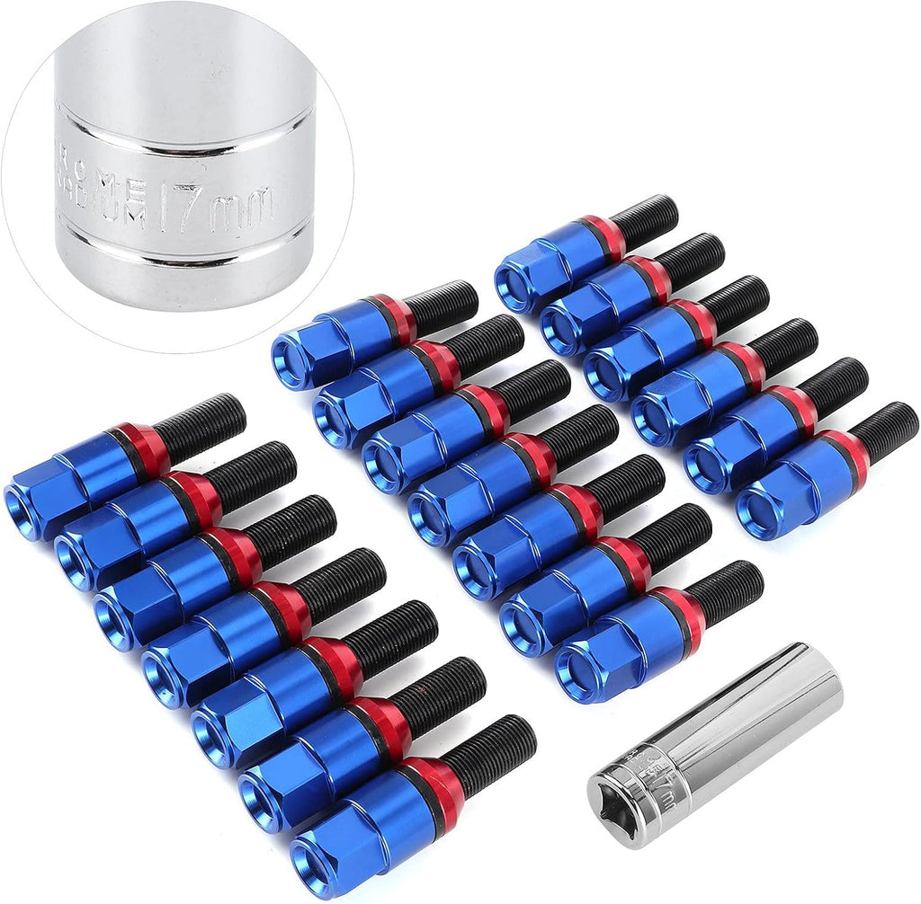 20Pcs M14x1.25 Tuner Style Wheel Lug Bolts (Blue) V8816