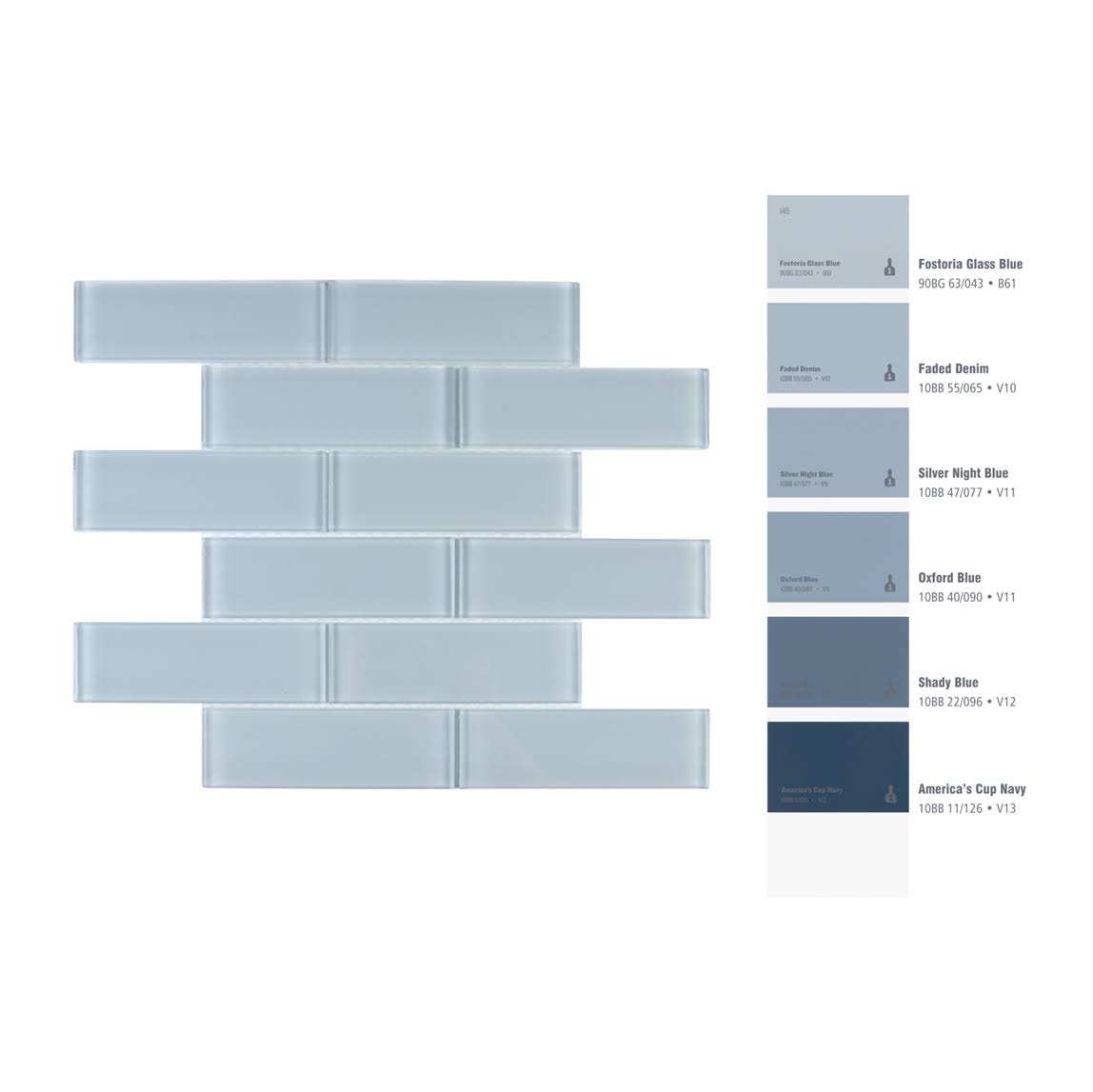 Moonlight Gray Glass Mosaic Subway Tile, 5 Square Feet per Carton Q378