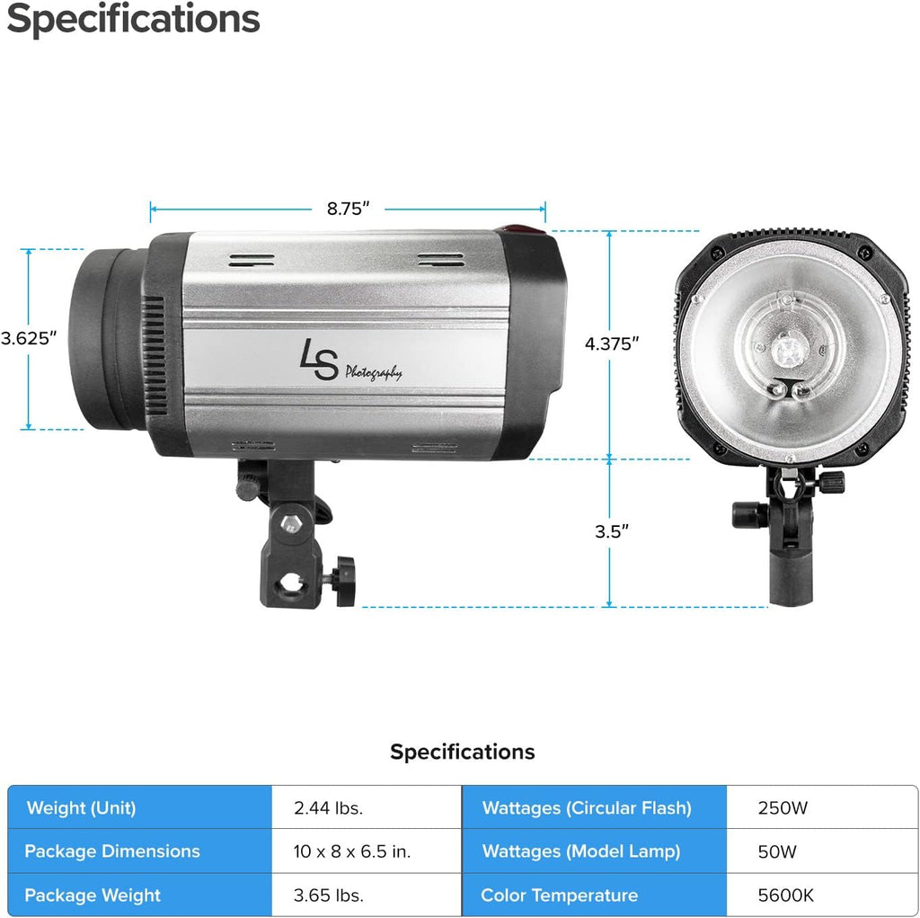 300W 5600K Flash Strobe Monolight with Wireless Trigger & Receiver Kits K866