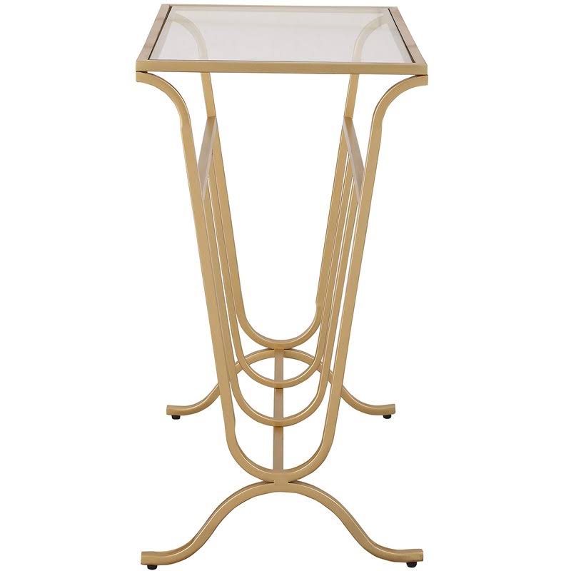 Gold Glass Top Accent Table S114