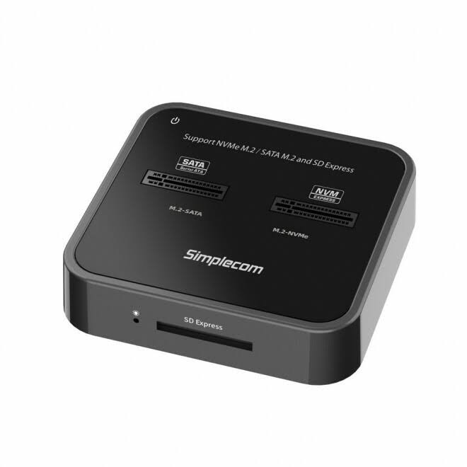 USB 3.2 Gen2 to NVMe + SATA M.2 SSD Dual Bay Docking Station with SD Express Card Reader Y146