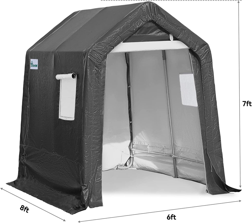 Outdoor Storage Shed 6x8 ft Portable Waterproof Steel Frame Tent A408
