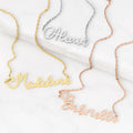 Sterling Silver Script Name Necklace Z8837