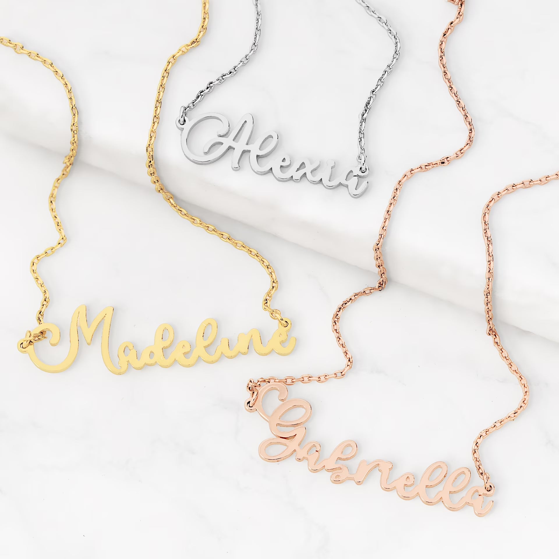 Sterling Silver Script Name Necklace Z8837
