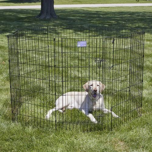 Foldable Metal Exercise Pen Black with Door X58367