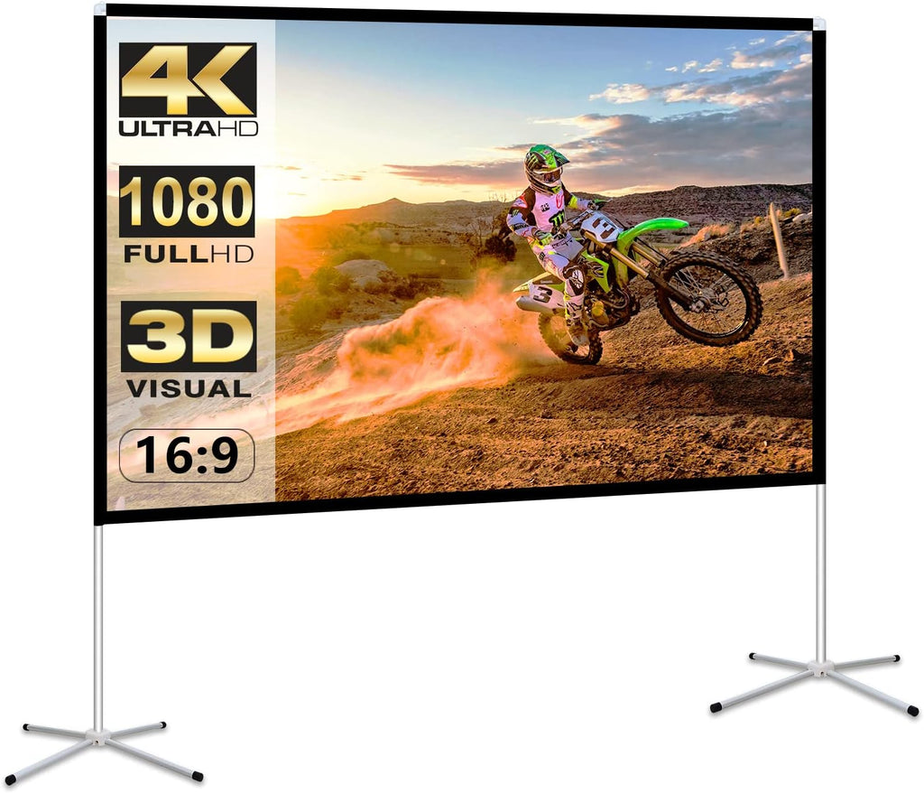 100 Inch 16:9 Portable Projector Screen with Stand and Carry Bag A313