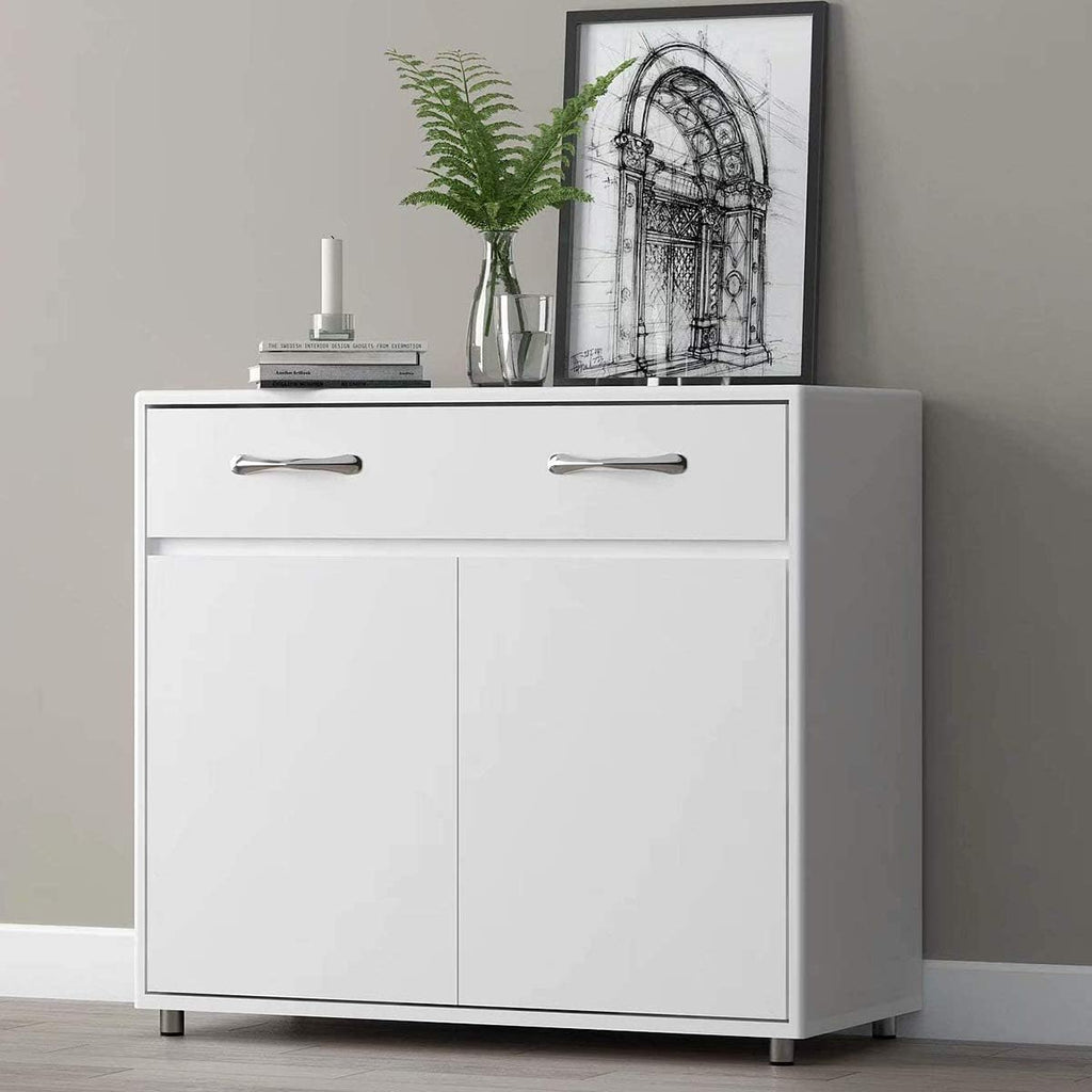 White 3 Doors 3 Drawers Sideboard Cabinet Q735