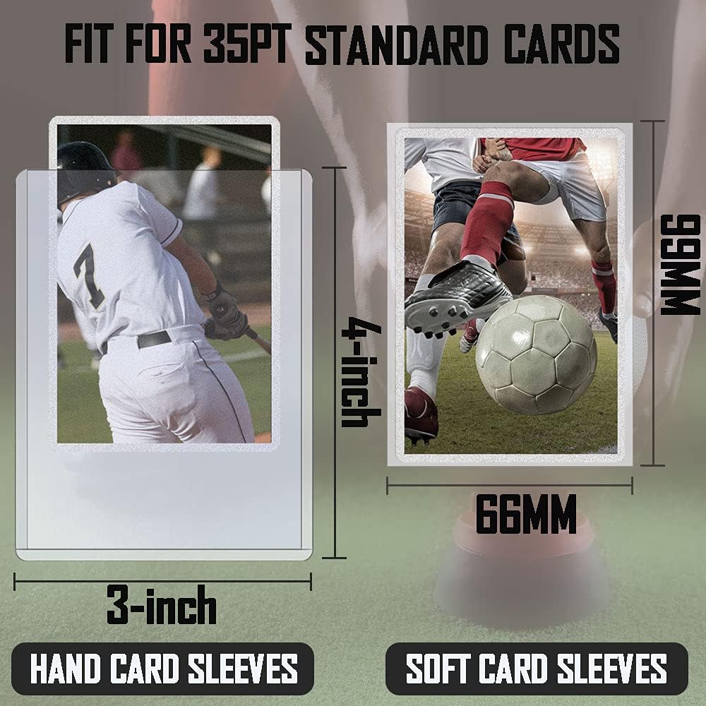 150 Count TopLoaders Card Sleeves and 200 Count Clear Soft Sleeves for Trading Card, Protective Sleeves Holder, Pack of 2 V4051