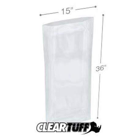 Clear Poly Bags 15 x 36 in. 0.002 Gauge Case of 500 C1179