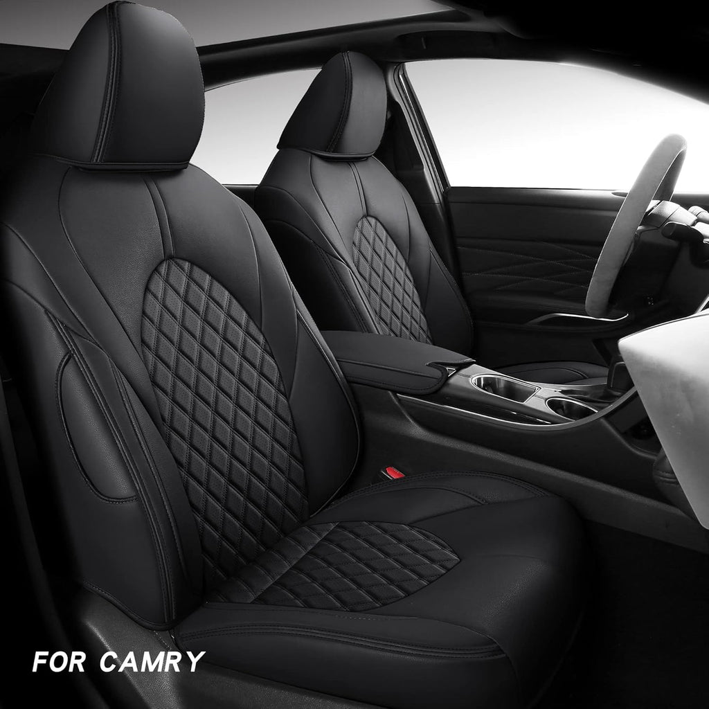 Faux Leather Custom Car Seat Covers Full Set for Toyota Camry Hybrid LE SE XLE XSE L E13098
