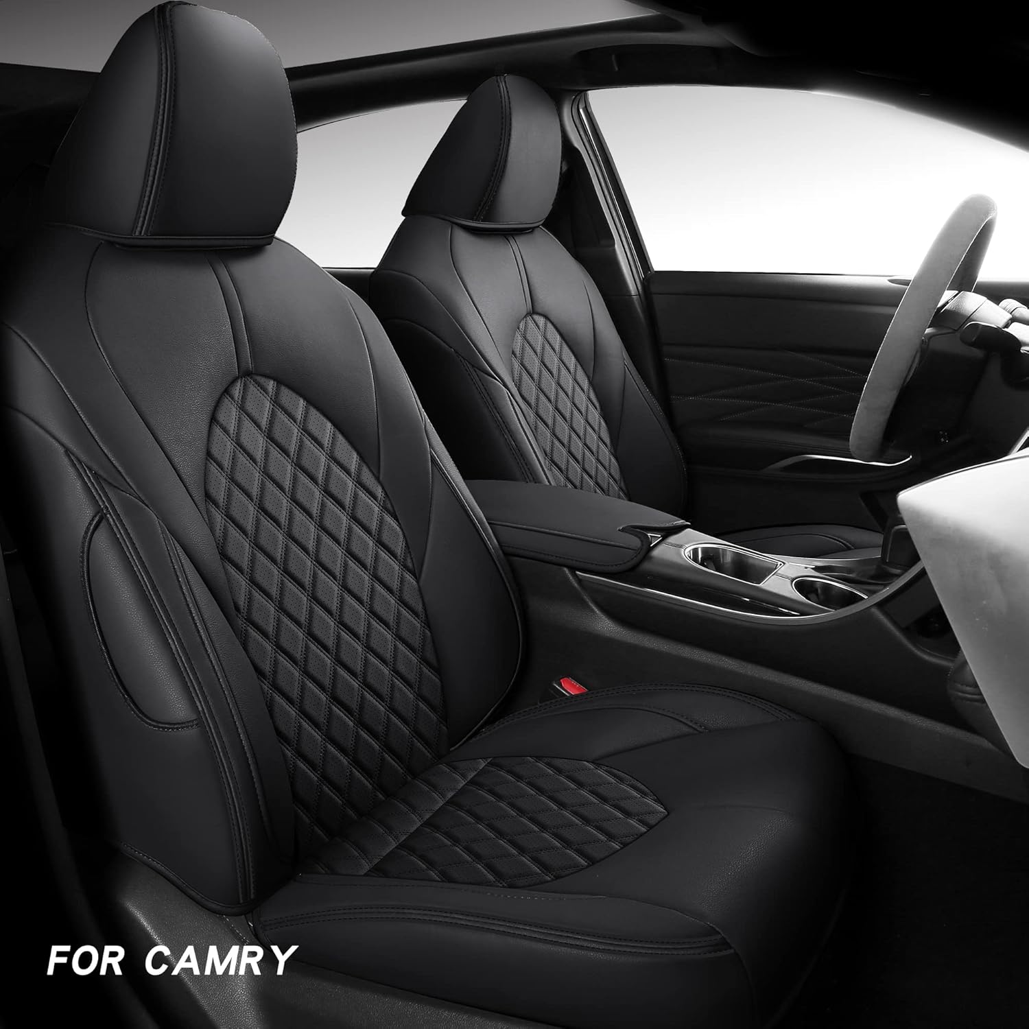 Faux Leather Custom Car Seat Covers Full Set for Toyota Camry Hybrid LE SE XLE XSE L E13098