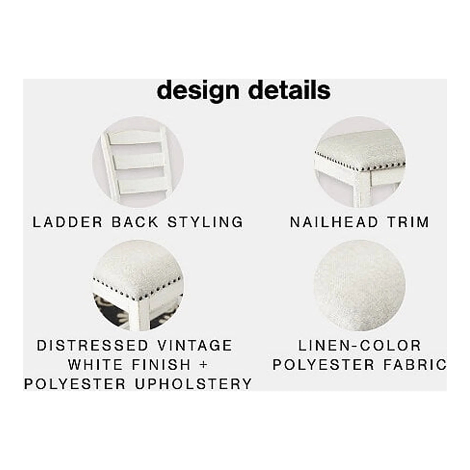 Whitewash Cushioned Dining Chair, Set of 2 L993081