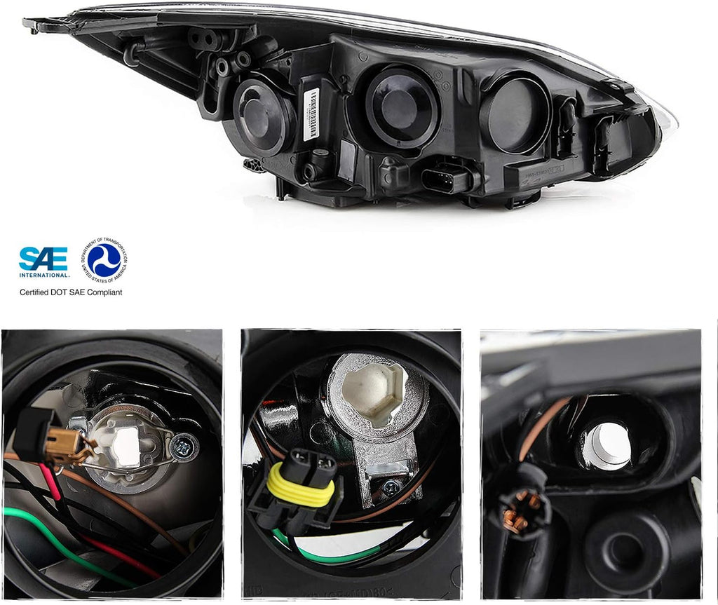 Black Trim Halogen Headlight Replacement Pack of 2 J2447