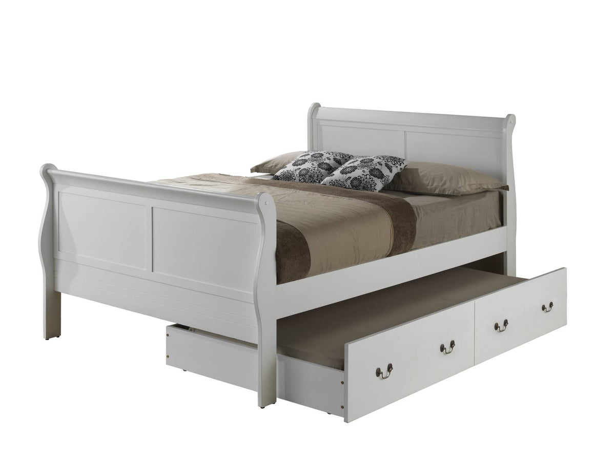 White Full Trundle Bed I3123