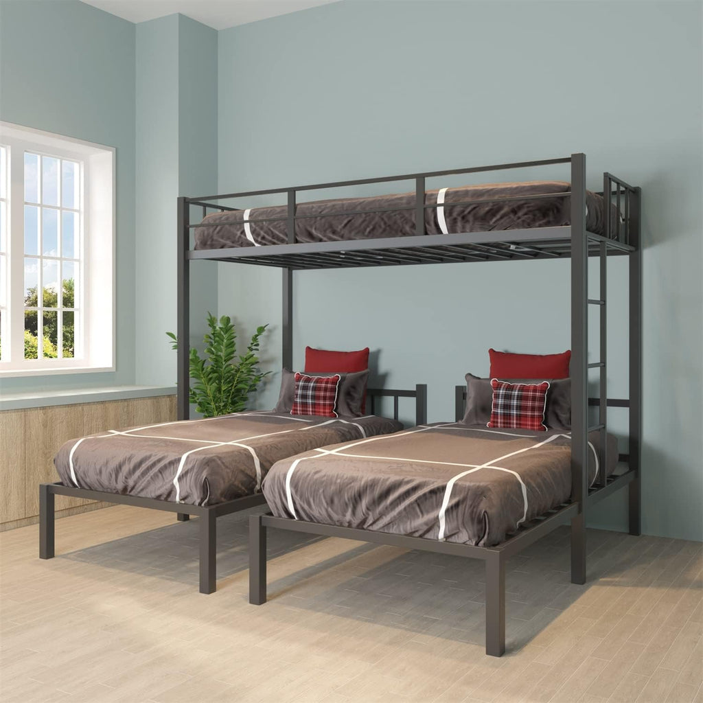 White Triple Twin Bunk Bed O245384