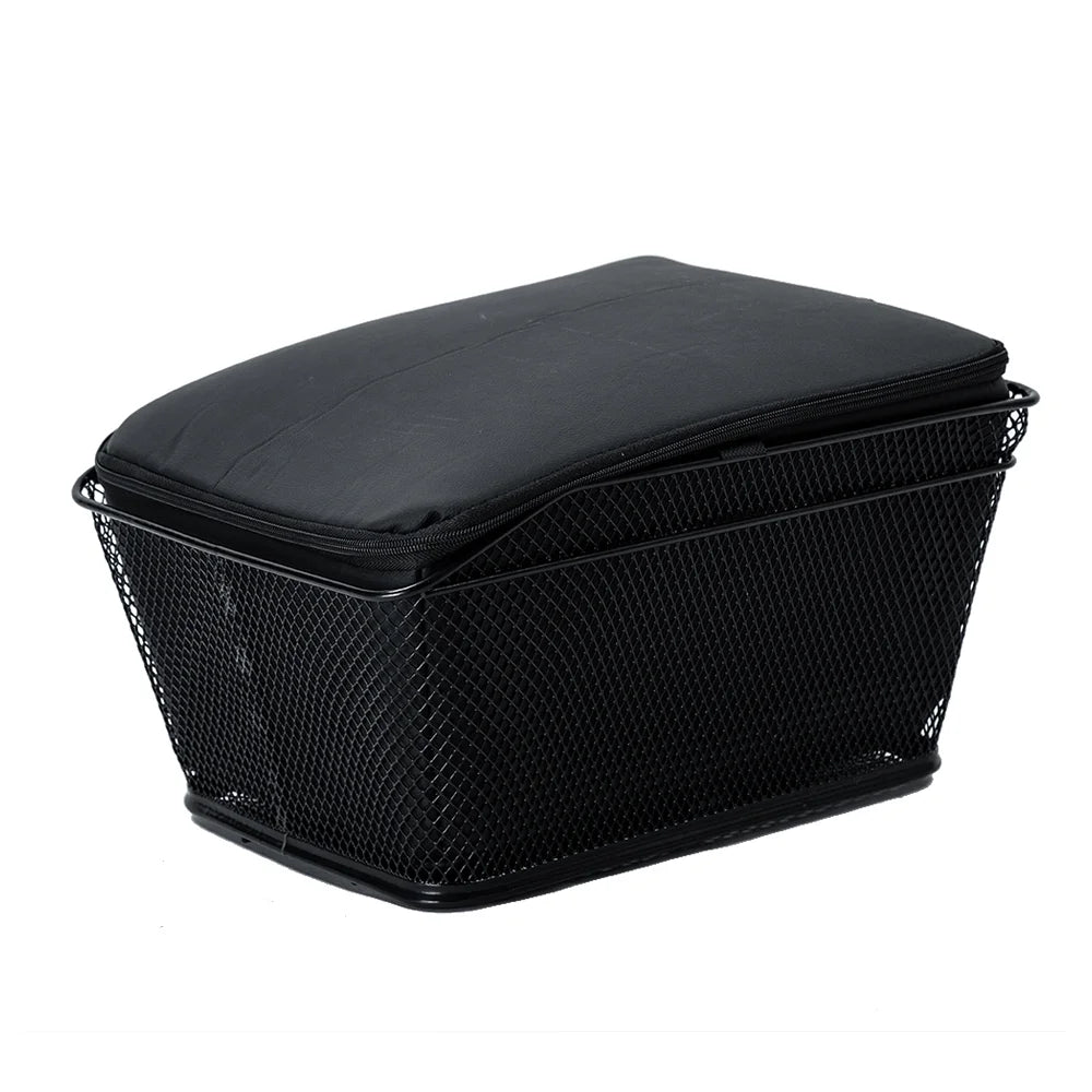 Metal Wire Rear Bike Basket with Rainproof Cover F14597