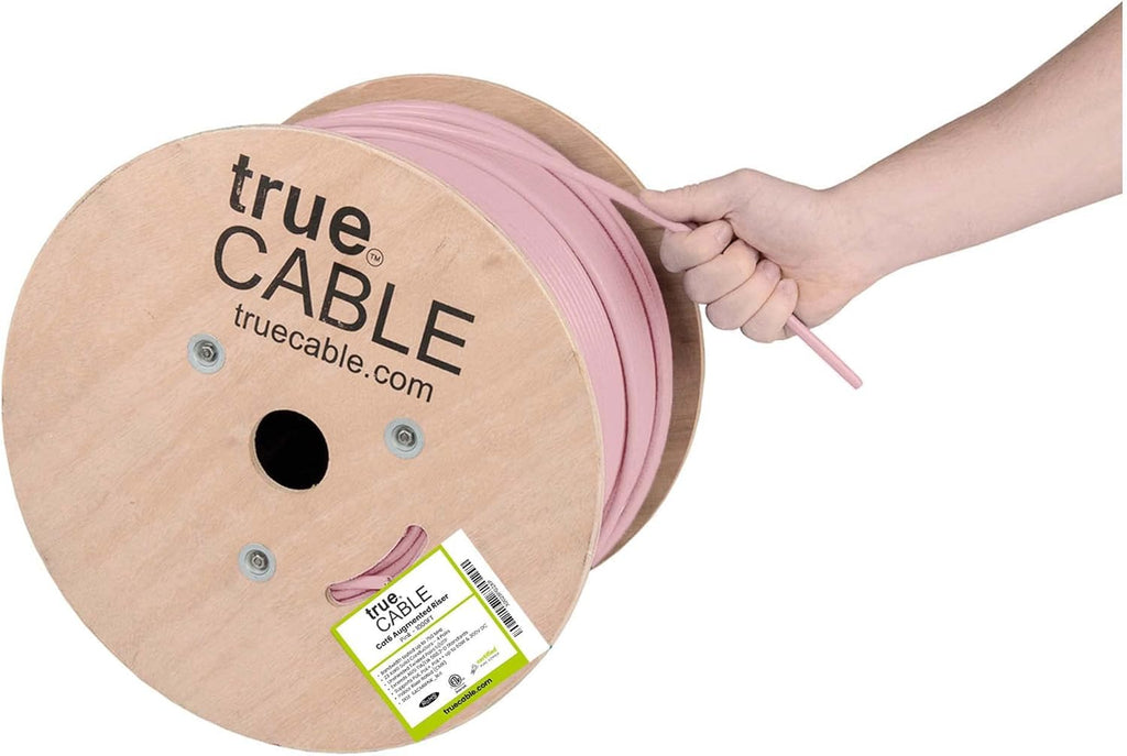 Cat6A Riser 1000ft Black 23AWG 4 Pair Solid Bare Copper 750MHz UTP Bulk Ethernet Cable M161