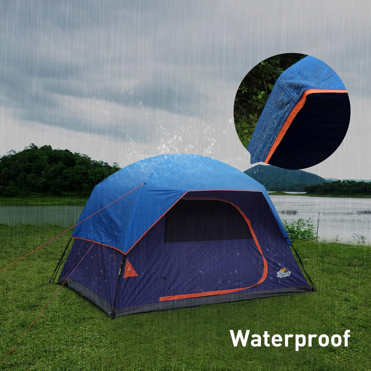 8 Person Waterproof Dome Tent with Carry Bag I269