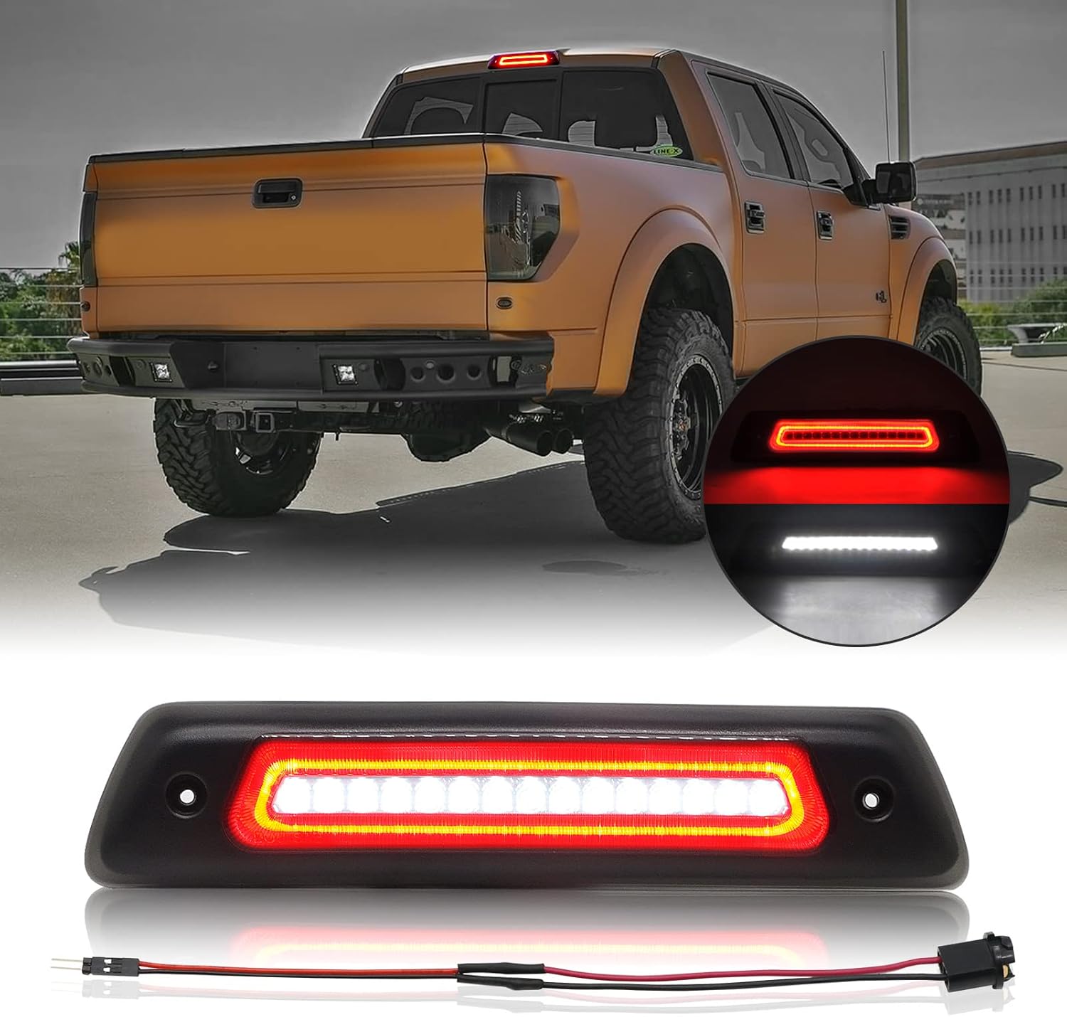 Smoked Lens Waterproof LED Third Brake Light Assembly, Pack of 2 E980