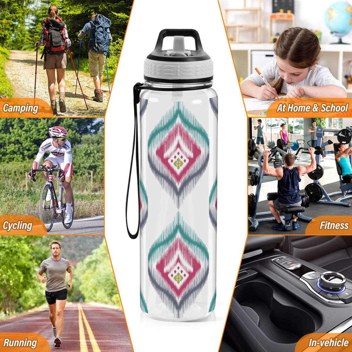 Clear 32oz Tritan Sports Water Bottle with Straw C385