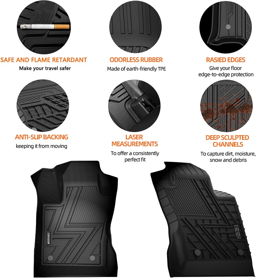 Black TPE Car Floor Mats for Subaru Forester P598
