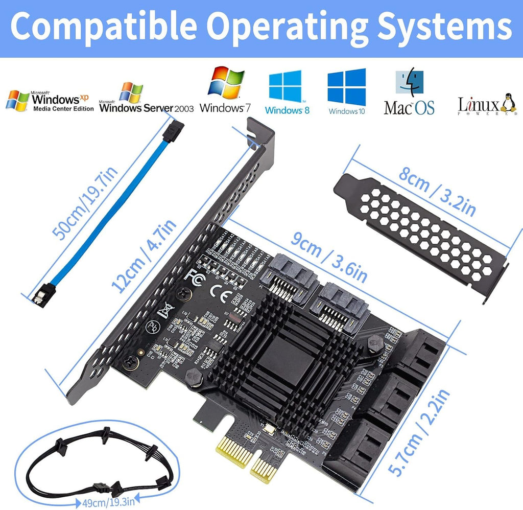 8 Port SATA 3.0 PCI Express Expansion Card with Low Profile Bracket O337641
