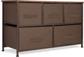 Brown 5-Drawer Storage Cabinet with Steel Frame D168622