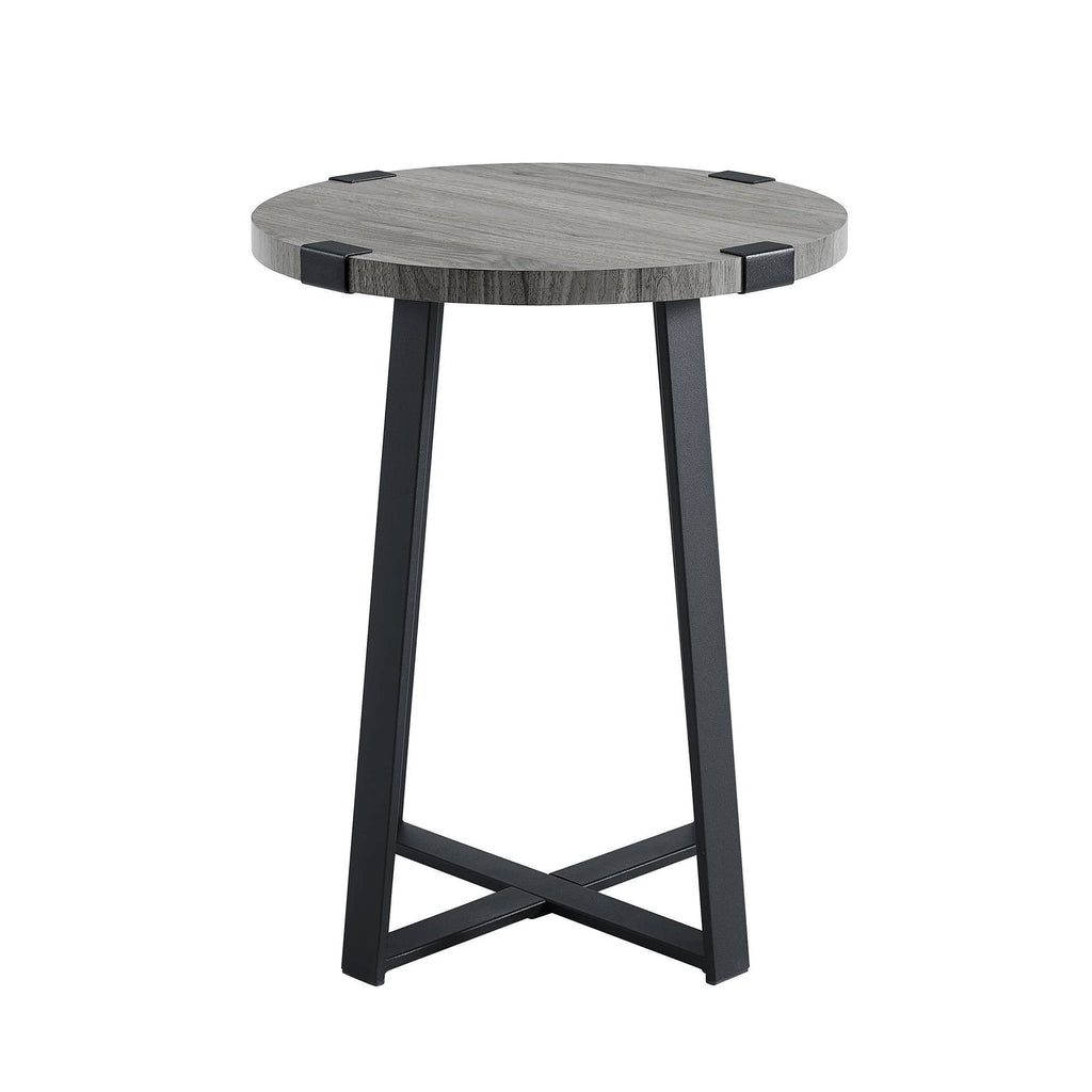 Slate Gray Round Side Table L62089