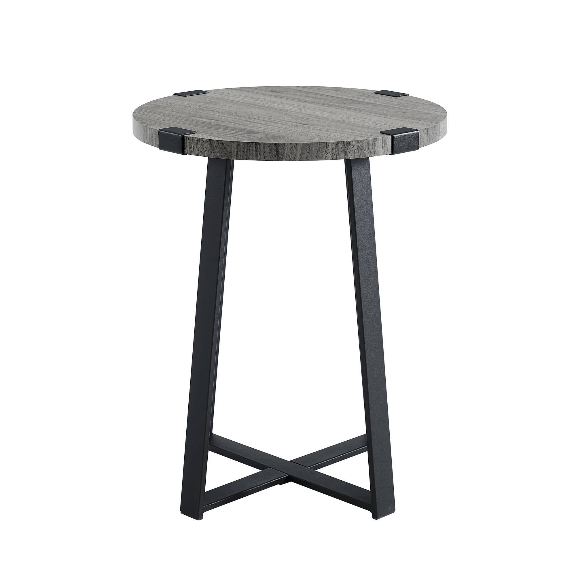Slate Gray Round Side Table L62089